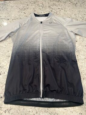 Velocio Men's Halftone Ultralight Cycling Jersey Medium - Light Grey/Black Fade